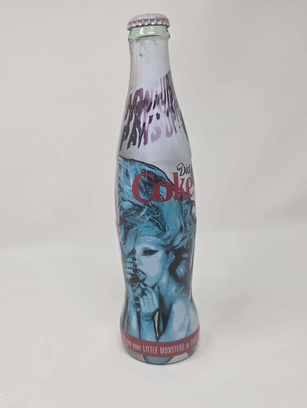 Limited Edition Lady Gaga Coca Cola Glass Bottle Coke Lady and Monster 9.5" RARE